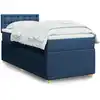 Image de Sommier À Lattes De Lit Avec Matelas Bleu 100x200 Cm Tissu Vidaxl