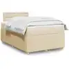 Image de Sommier À Lattes De Lit Avec Matelas Crème 120x190 Cm Tissu Vidaxl