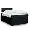 Image de Sommier À Lattes De Lit Avec Matelas Noir 120x200 Cm Tissu Vidaxl