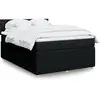 Image de Sommier À Lattes De Lit Avec Matelas Noir 140x190 Cm Tissu Vidaxl