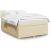Image de Sommier À Lattes De Lit Avec Matelas Crème 140x190 Cm Tissu Vidaxl
