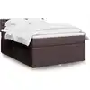 Image de Sommier À Lattes De Lit Avec Matelas Marron Foncé 140x190 Cm Vidaxl