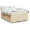 Image de Sommier À Lattes De Lit Avec Matelas Crème 140x200 Cm Tissu Vidaxl