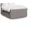 Image de Sommier À Lattes De Lit Avec Matelas Taupe 140x200 Cm Tissu Vidaxl