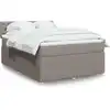 Image de Sommier À Lattes De Lit Avec Matelas Taupe 140x200 Cm Tissu Vidaxl