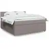 Image de Sommier À Lattes De Lit Avec Matelas Taupe 180x200 Cm Tissu Vidaxl
