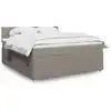 Image de Sommier À Lattes De Lit Avec Matelas Taupe 180x200 Cm Tissu Vidaxl