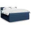Image de Sommier À Lattes De Lit Avec Matelas Bleu 180x200 Cm Tissu Vidaxl