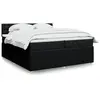Image de Sommier À Lattes De Lit Avec Matelas Noir 200x200 Cm Tissu Vidaxl