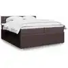 Image de Sommier À Lattes De Lit Avec Matelas Marron Foncé 200x200 Cm Vidaxl