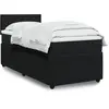 Image de Sommier    Lattes De Lit Avec Matelas Noir 90x200 Cm Velours Vidaxl