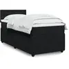 Image de Sommier À Lattes De Lit Avec Matelas Noir 90x200 Cm Velours Vidaxl