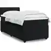 Image de Sommier    Lattes De Lit Avec Matelas Noir 90x200 Cm Velours Vidaxl