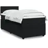 Image de Sommier À Lattes De Lit Avec Matelas Noir 90x200 Cm Velours Vidaxl