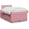 Image de Sommier À Lattes De Lit Avec Matelas Rose 120x200 Cm Velours Vidaxl