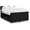 Image de Sommier À Lattes De Lit Avec Matelas Noir 140x190 Cm Velours Vidaxl