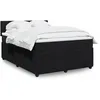 Image de vidaXL Sommier à lattes de lit avec matelas Noir 140x190 cm Velours 3290030