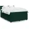 Image de Sommier À Lattes De Lit Et Matelas Vert Foncé 140x190cm Velours Vidaxl