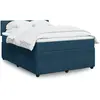 Image de Sommier À Lattes De Lit Et Matelas Bleu 140x190 Cm Velours Vidaxl