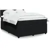 Image de Sommier À Lattes De Lit Avec Matelas Noir 140x190 Cm Velours Vidaxl