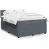 Image de Sommier    Lattes De Lit Et Matelas Gris Fonc © 140x200cm Velours Vidaxl