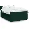 Image de Sommier À Lattes De Lit Et Matelas Vert Foncé 140x200cm Velours Vidaxl