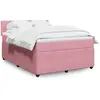 Image de Sommier À Lattes De Lit Avec Matelas Rose 140x200 Cm Velours Vidaxl