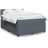 Image de Sommier À Lattes De Lit Et Matelas Gris Foncé 140x200cm Velours Vidaxl
