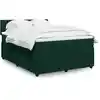 Image de Sommier À Lattes De Lit Et Matelas Vert Foncé 140x200cm Velours Vidaxl