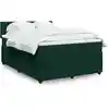 Image de Sommier À Lattes De Lit Et Matelas Vert Foncé 160x200cm Velours Vidaxl