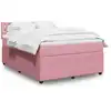 Image de Sommier À Lattes De Lit Avec Matelas Rose 160x200 Cm Velours Vidaxl