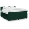 Image de Sommier À Lattes De Lit Et Matelas Vert Foncé 180x200cm Velours Vidaxl