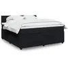 Image de Sommier À Lattes De Lit Avec Matelas Noir 180x200 Cm Velours Vidaxl