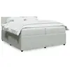 Image de Sommier À Lattes De Lit Et Matelas Gris Clair 200x200cm Velours Vidaxl