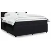 Image de vidaXL Sommier à lattes de lit et matelas Noir 200x200 cm Velours 3290132