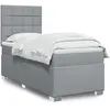 Image de Sommier À Lattes De Lit Avec Matelas Gris Clair 80x200 Cm Tissu Vidaxl