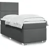 Image de Sommier À Lattes De Lit Avec Matelas Gris Foncé 90x200 Cm Tissu Vidaxl