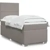 Image de Sommier À Lattes De Lit Avec Matelas Taupe 90x200 Cm Tissu Vidaxl