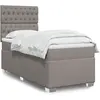 Image de Sommier À Lattes De Lit Avec Matelas Taupe 90x200 Cm Tissu Vidaxl