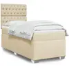 Image de Sommier À Lattes De Lit Avec Matelas Crème 90x200 Cm Tissu Vidaxl