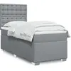 Image de Sommier À Lattes De Lit Avec Matelas Gris Clair 90x200 Cm Tissu Vidaxl