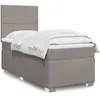 Image de Sommier À Lattes De Lit Avec Matelas Taupe 100x200 Cm Tissu Vidaxl