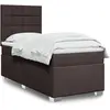 Image de Sommier À Lattes De Lit Avec Matelas Marron Foncé 100x200 Cm Vidaxl