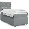 Image de Sommier À Lattes De Lit Avec Matelas Gris Clair 100x200cm Tissu Vidaxl