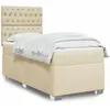 Image de Sommier À Lattes De Lit Avec Matelas Crème 100x200 Cm Tissu Vidaxl
