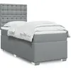 Image de Sommier À Lattes De Lit Avec Matelas Gris Clair 100x200cm Tissu Vidaxl
