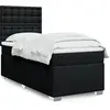 Image de Sommier À Lattes De Lit Avec Matelas Noir 100x200 Cm Tissu Vidaxl