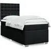 Image de vidaXL Sommier à lattes de lit avec matelas Noir 100x200 cm Tissu 3290415