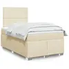 Image de Sommier À Lattes De Lit Avec Matelas Crème 120x190 Cm Tissu Vidaxl