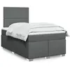 Image de Sommier À Lattes De Lit Avec Matelas Gris Foncé 120x200cm Tissu Vidaxl